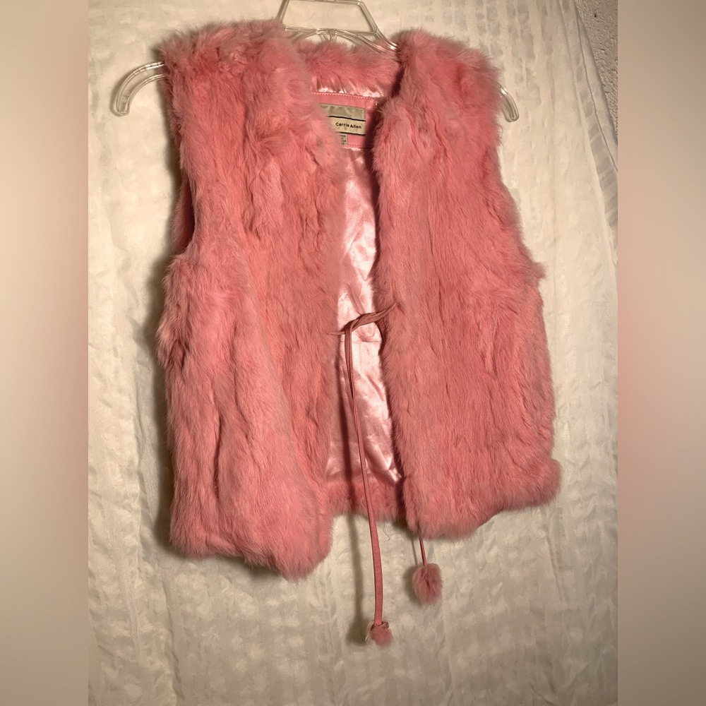 Rabbit Pink Vest Jacket by Carrie Allen Sz M